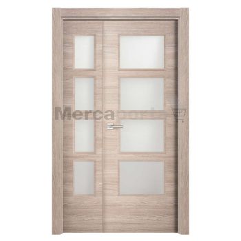 BLOCK PTA. VIDRIERA FAB. DOBLE LISA CHAPA TRAVES ROBLE GRIS LAMINADA