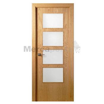 BLOCK PTA. VIDRIERA FAB. LISA VETA VERTICAL ROBLE BZ MADERA