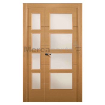 BLOCK PTA. VIDRIERA FAB. DOBLE 4 RANURAS HAYA VAP. BZ MADERA