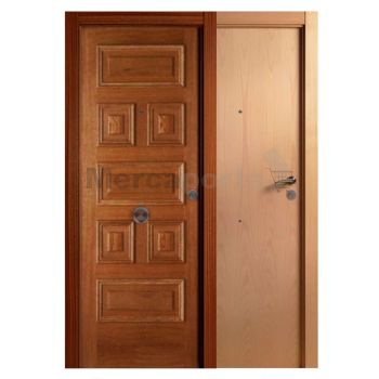 PUERTA BLINDADA COMBINADA 7 PLAFONES SAPELLY/LISA HAYA VAPORIZADA