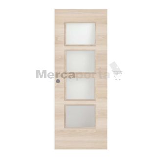 BLOCK CORRED V FABRICADA CANAL + HERRAJES LISA CHAPA TRAVES NOGAL ARENA LAMINADA