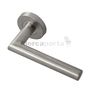 JUEGO MANETA TUBULAR L" C/ROSETA REDONDA 053x130 INOX (8125001)"