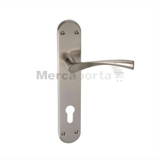 JUEGO MANETA ELORA C/PLACA REDONDA+AGUJERO EZC. 247x041 NIQUEL SAT. (6100101)